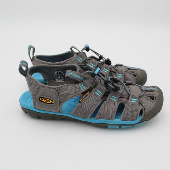 KEEN Clearwater CNX Sandals Womens 6 Gray Blue Waterproof Hiking Comfort Shoe - Picture 1 of 8